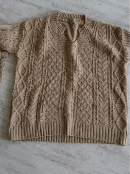 Chic Women's Knitted V-Neck Sweater for Autumn Winter