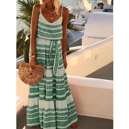 New Plus Size Bohemian Deep V Neck Dress