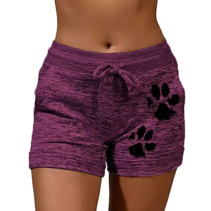 Women's Printed Yoga Shorts with Elastic Waistband
