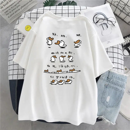 Plus Size Cotton T-Shirt for Women - Loose Fit Summer Top