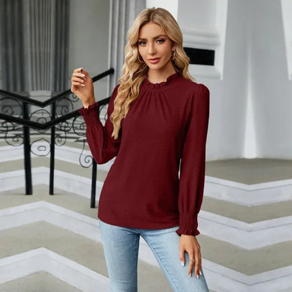 Elegant Long Sleeve Women's Shirts and Blouses - Trendy Attic Store01