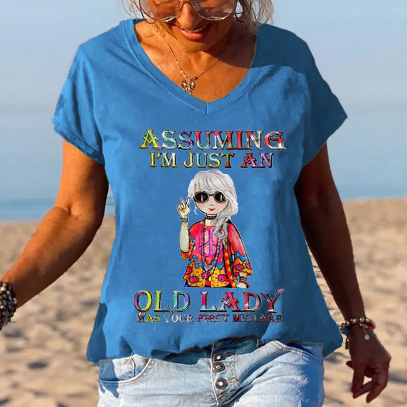 3D Printed Summer V-Neck T-Shirt for Men