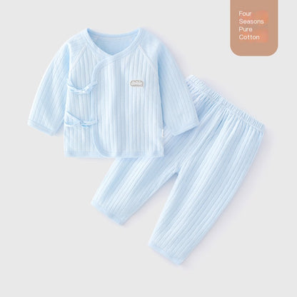 Pure Cotton Long Sleeve Baby Kimono Set for Newborns