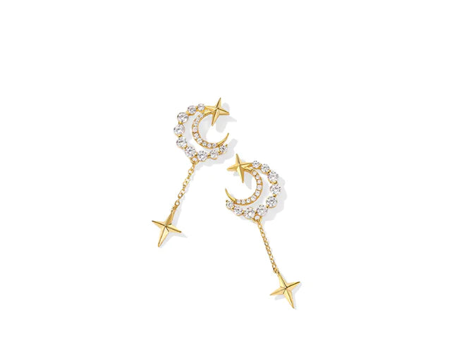 Spring Star and Moon Earrings for Women - Trendy Style
