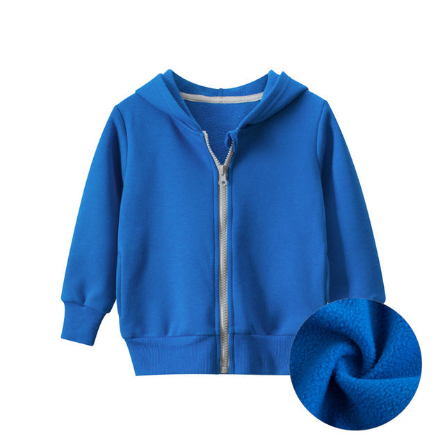 Warm Thick Zipper Hooded Sweatshirts for Toddlers