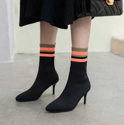Wool Cylinder Short Boots and High Heels