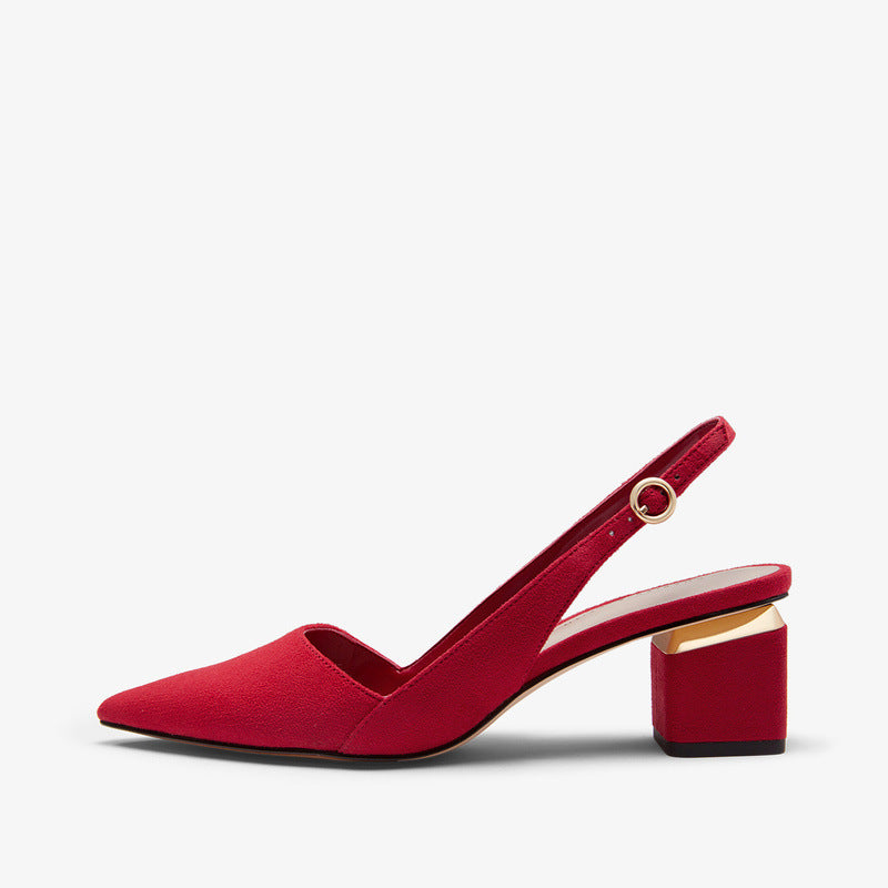 Spring Women's Pointed Toe High-Heeled Slingbacks