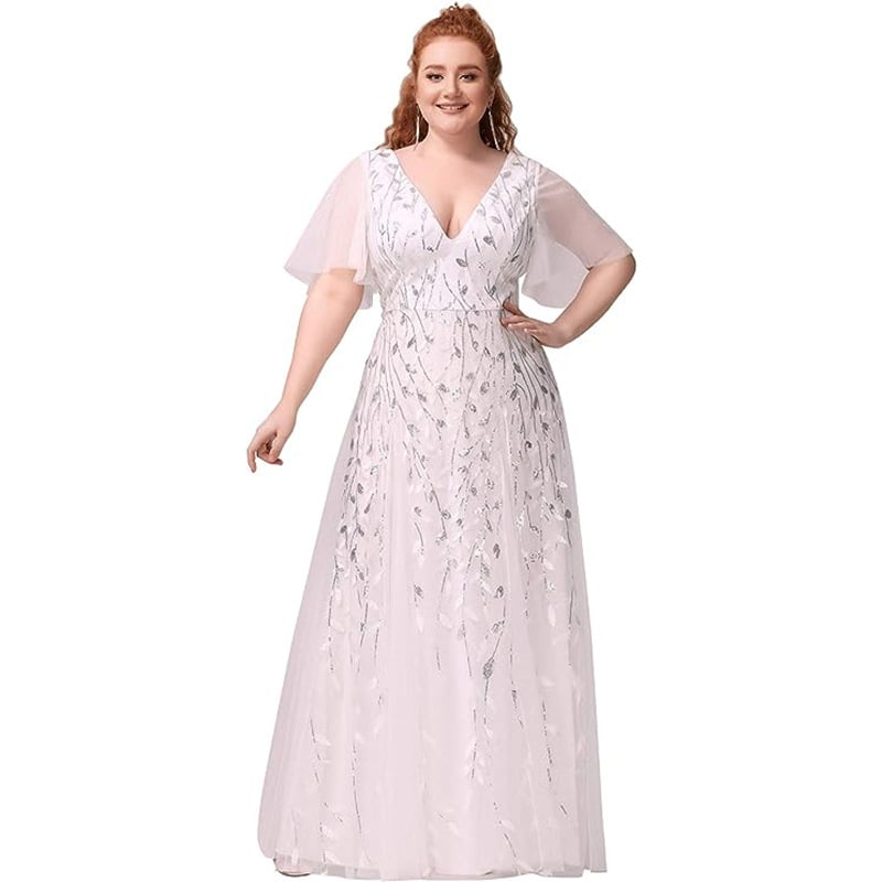 Plus Size Women's Sequined Fishtail Dress