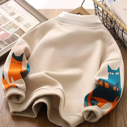 Sudaderas con capucha de dibujos animados para niños, camiseta deportiva de manga larga para niños