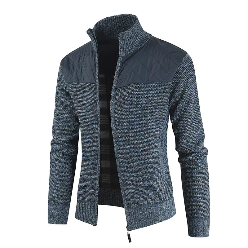 Men's Fleece-lined Thick Cardigan Sweater
