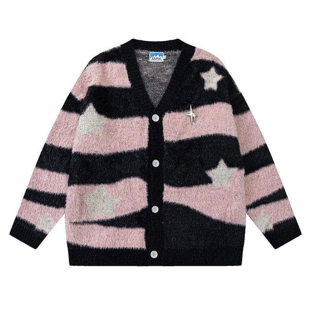 Y2K Preppy Cardigan Sweater for Women - Vintage Style