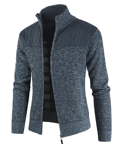 Men's Fleece-lined Thick Cardigan Sweater