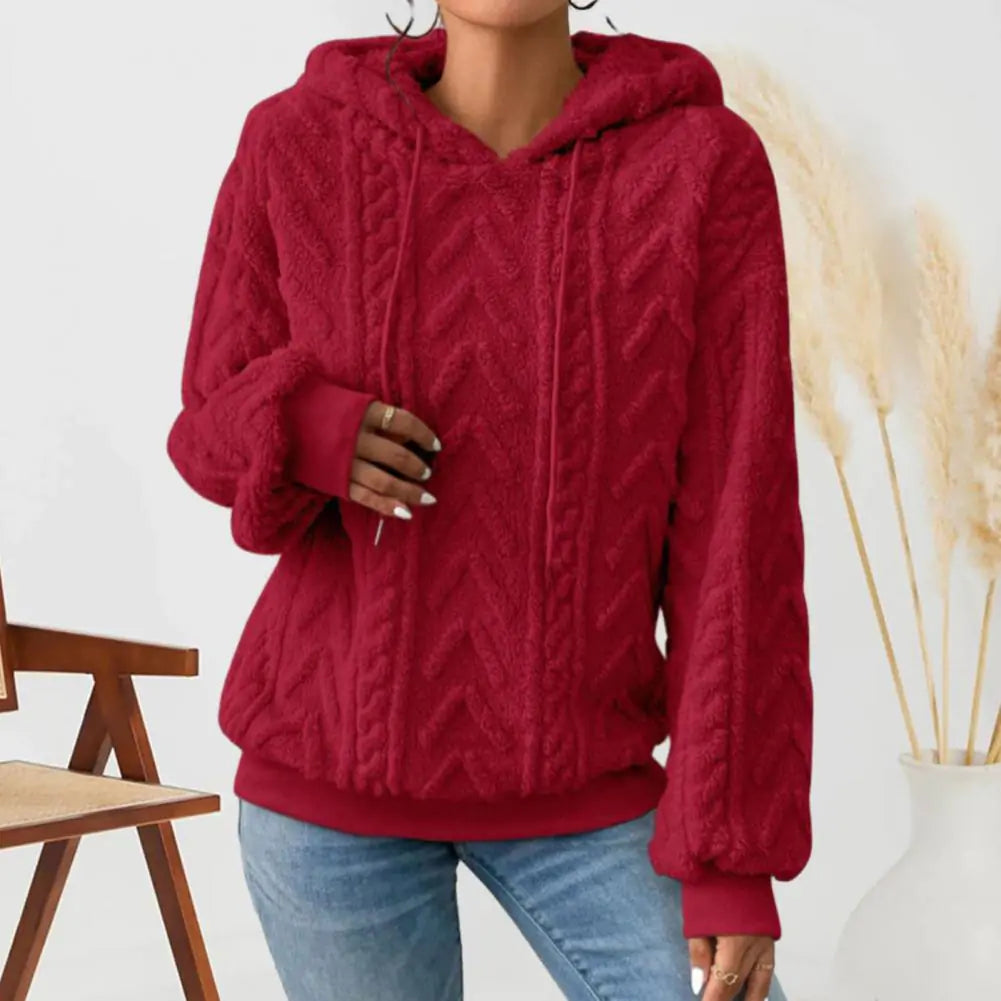 Women's Thick Plush Hoodie Sweatshirt for Autumn Winter