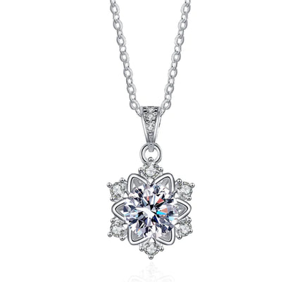 Halskette mit Schneeflocken-Anhänger aus Sterlingsilber 925