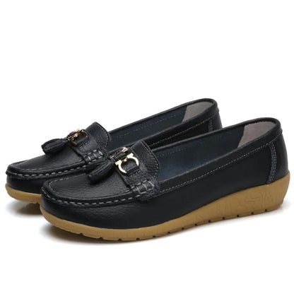 Casual Flat Shoes for Women - Genuine Leather