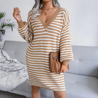 Stylish Striped Knit Dress