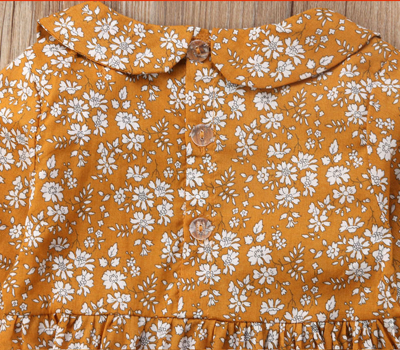Floral Long Sleeve Baby Romper for Girls