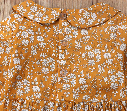 Floral Long Sleeve Baby Romper for Girls
