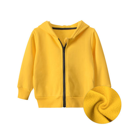Warm Thick Zipper Hooded Sweatshirts for Toddlers