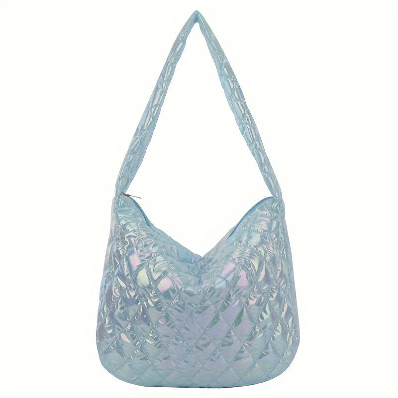 Large Space Print Cloud Pleated Women's Tote Bag