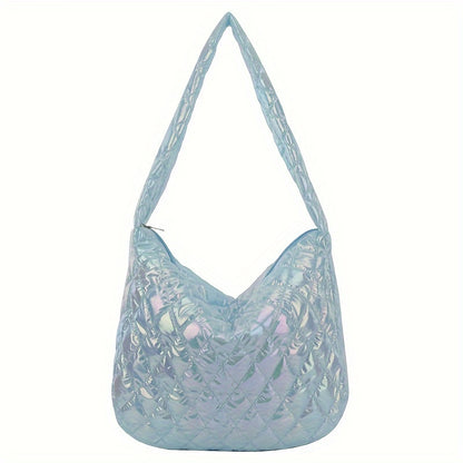 Large Space Print Cloud Pleated Women's Tote Bag