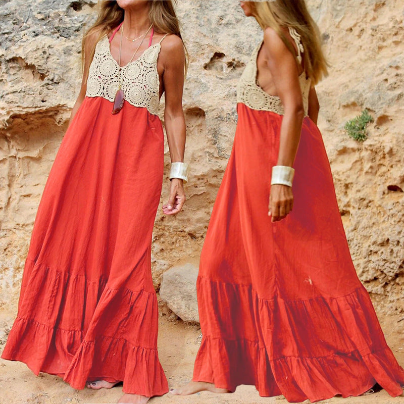 Elegant V-neck Halter Strap Dress