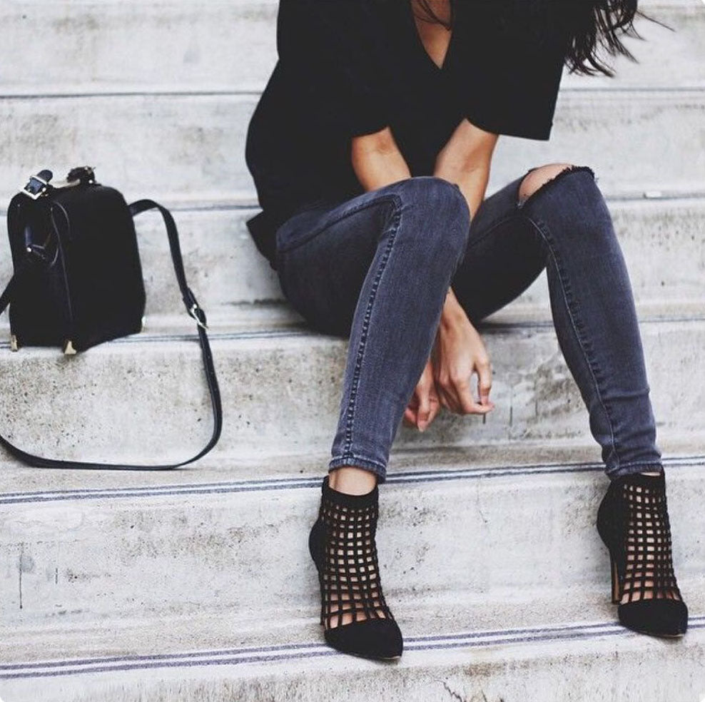 Cutout Sandals and Pointed High Heels
