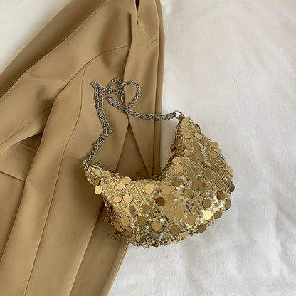 Sequin Bag Women  New Trendy Versatile Chain Solid One Shoulder Bags