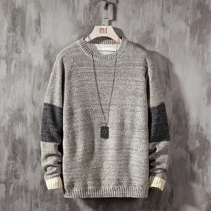 Plus Size Casual Color-Blocking Loose Sweater