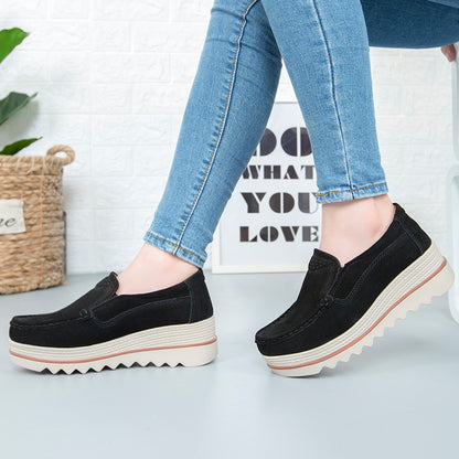Women's Thick Sole Suede Height Increasing Shoes