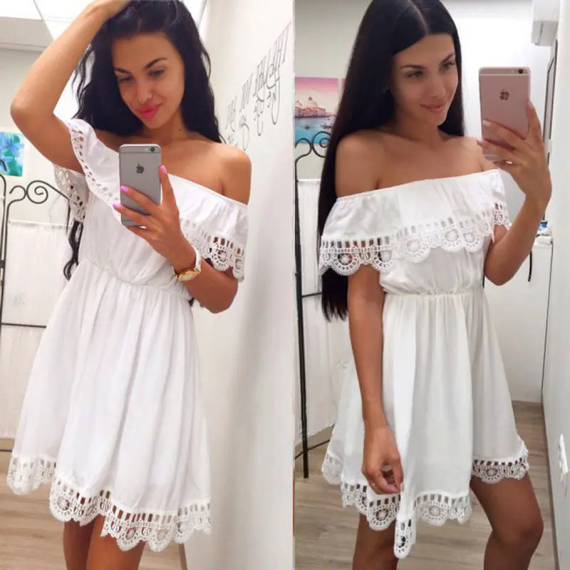 Off-the-Shoulder Lace Dress for Women
