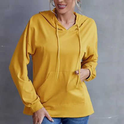 Plus Size Casual Hooded Sweatshirt with Pockets