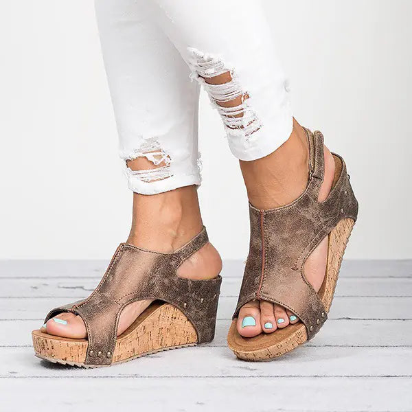 Wedge Peep-Toe High Heels for Women Sandals