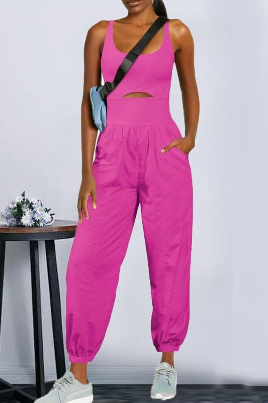 Hot Pink Get Physical Jumpsuit