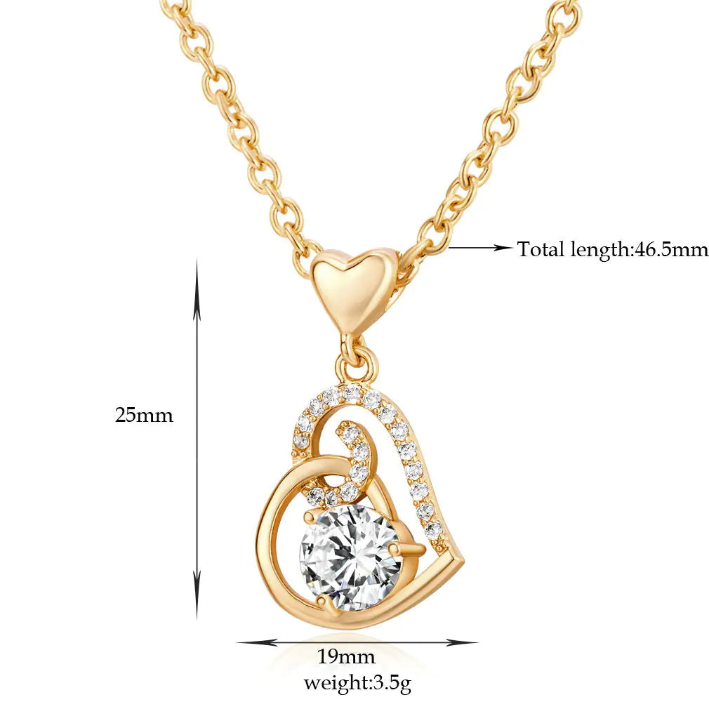 Heart-Shaped Pendant with Austrian Zirconia