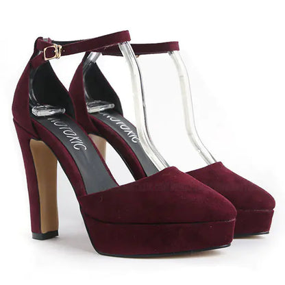 New Korean Style Pointed Toe Chunky Heels for Women - Trendy Attic Store01