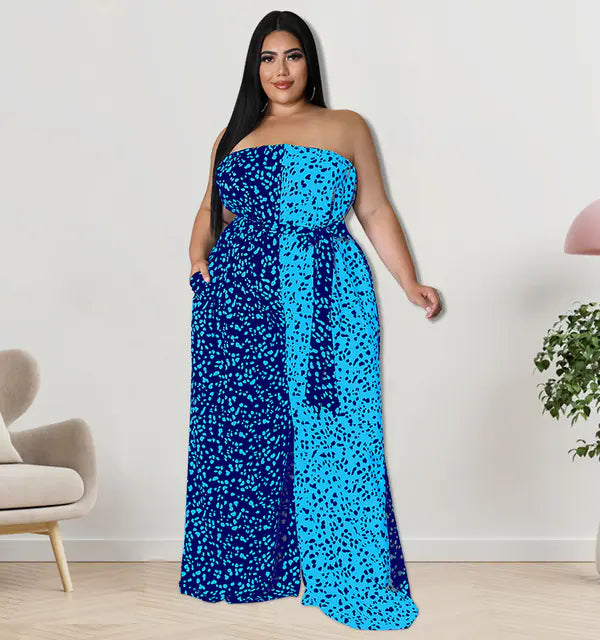 Plus Size Strapless Jumpsuit for Summer Streetwear
