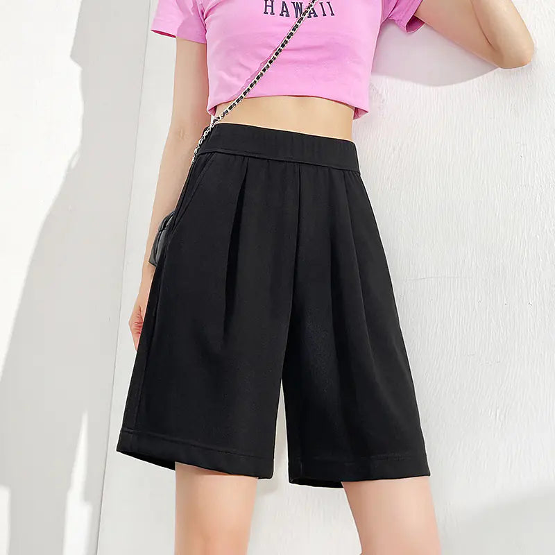 Women's High Waist Wide Leg Shorts - Trendy Attic Store01