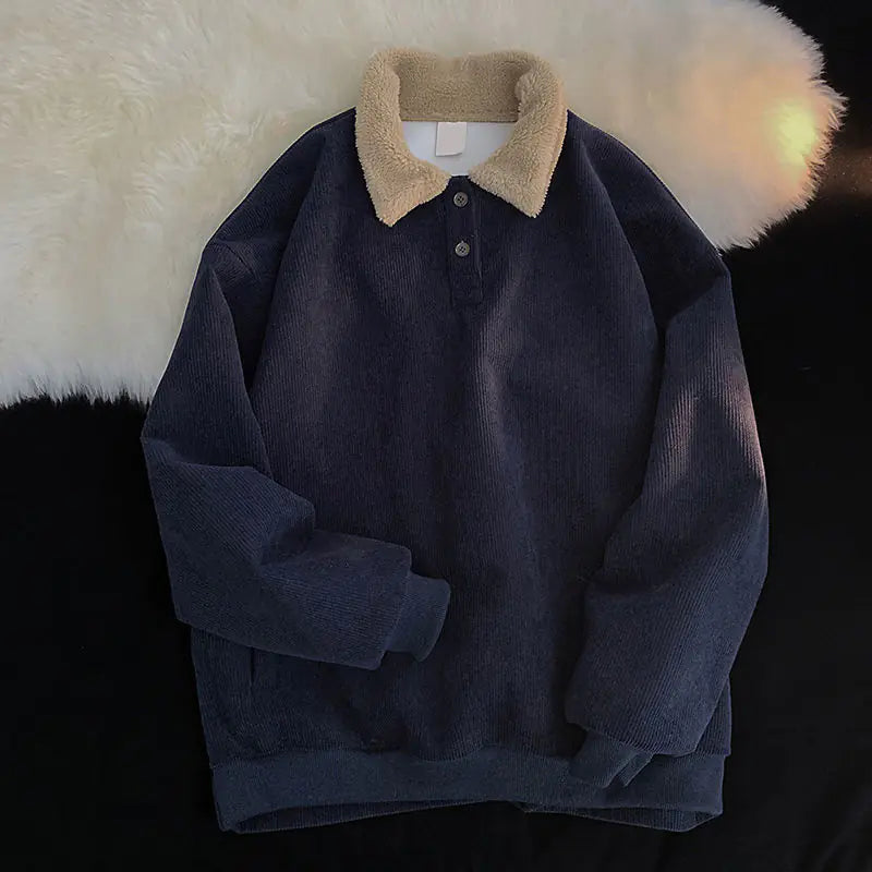 Lamb Wool Corduroy Sweater for Women