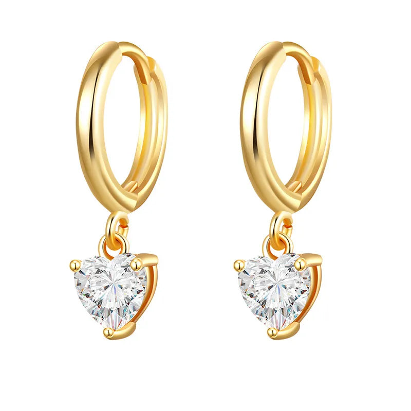 Diamond Heart Shaped Earrings