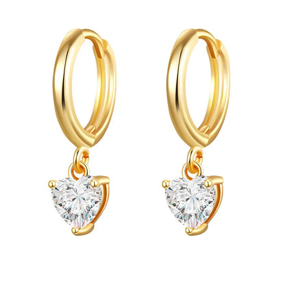 Diamond Heart Shaped Earrings
