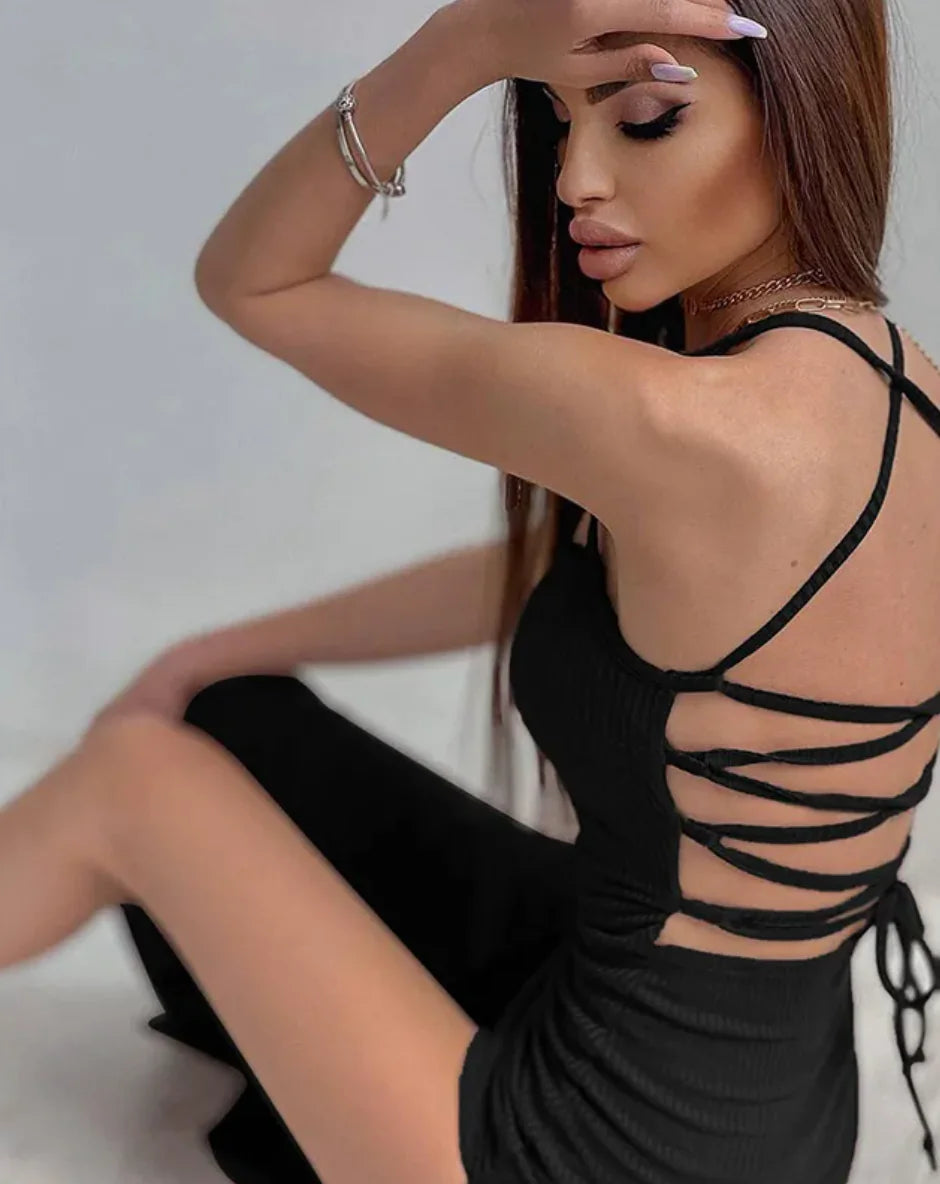 Chic Backless High-Waist Dress
