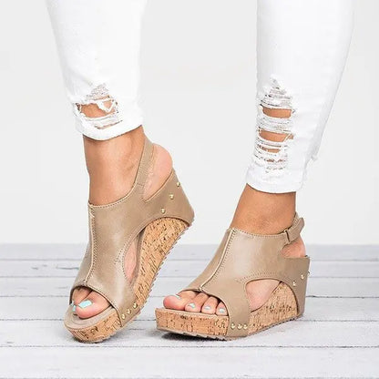 Wedge Peep-Toe High Heels for Women Sandals