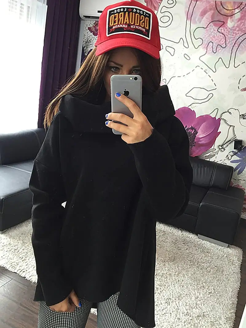 Irregular High Collar Sweater for Women