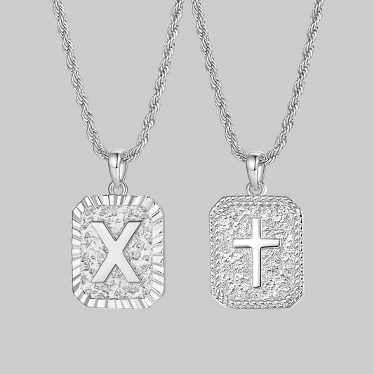 ASUWISH Silver Initial Necklaces for Men and Women