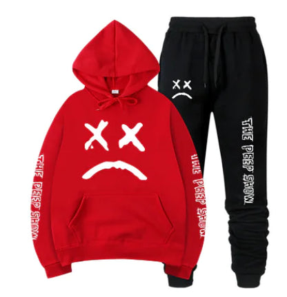Fleece-Lined Hooded Sweatshirt and Pants Set