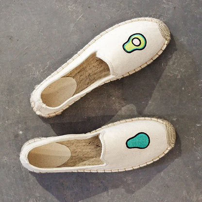 Women's Canvas Slip-On Fisherman Shoes, Breathable Flats