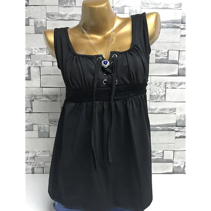Plus Size Solid Color Sleeveless Top for Women