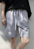 Plus Size Women's Cotton Linen Printed Casual Shorts