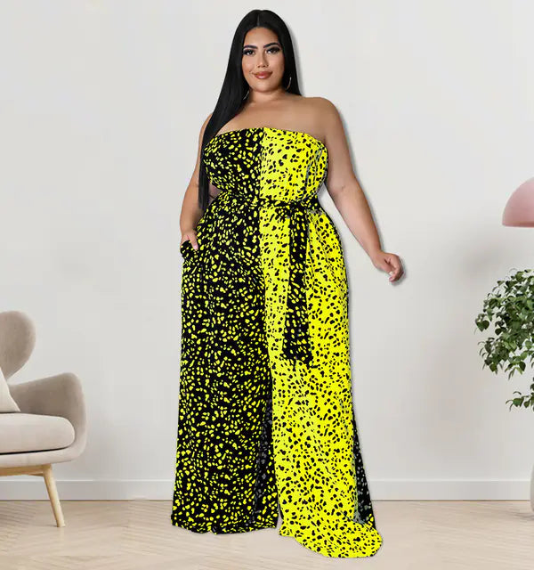 Plus Size Strapless Jumpsuit for Summer Streetwear